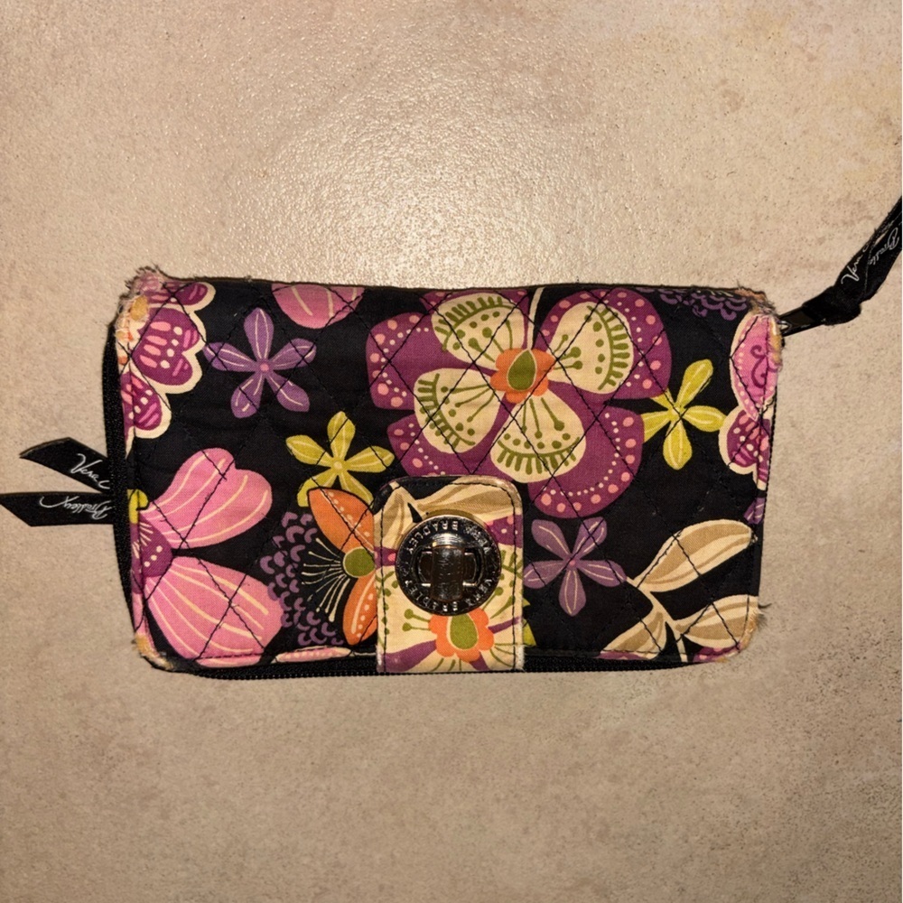 Vera Bradley Floral Wallet Clutch - Pink, Purple, Yellow